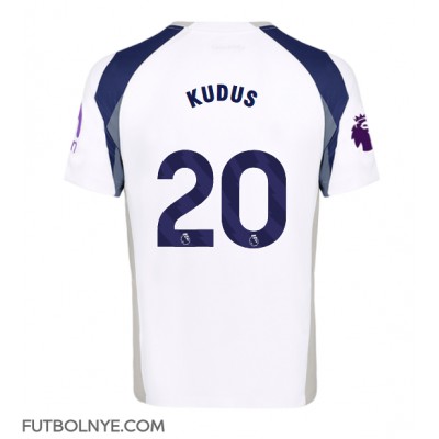 Camiseta Tottenham Hotspur Mohammed Kudus #20 Primera Equipación 2025-26 manga corta Camiseta Tottenham Hotspur Mohammed Kudus #20 Primera Equipación 2025-26 manga corta